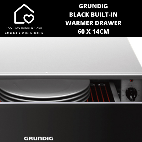 Grundig Black Built-In Warmer Drawer - 60 x 14cm