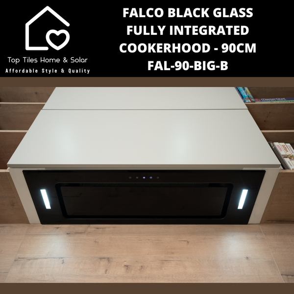Falco Black Glass Fully Integrated Cookerhood - 90cm FAL-90-BIG-B