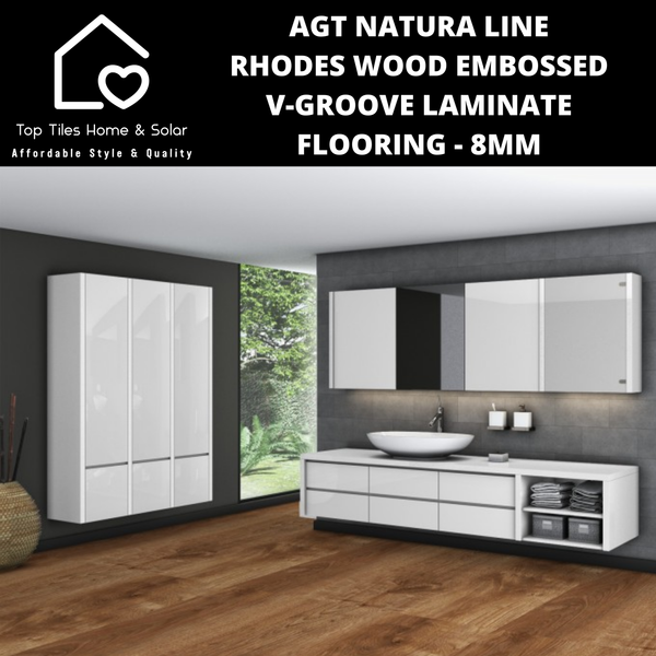 AGT Natura Line Rhodes Wood Embossed V-Groove Laminate Flooring - 8mm