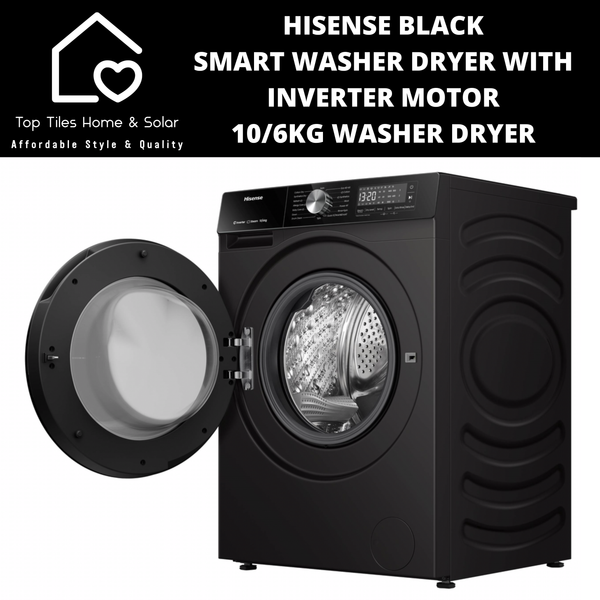 Hisense Black Smart Washer Dryer with Inverter Motor - 10/6kg Washer Dryer