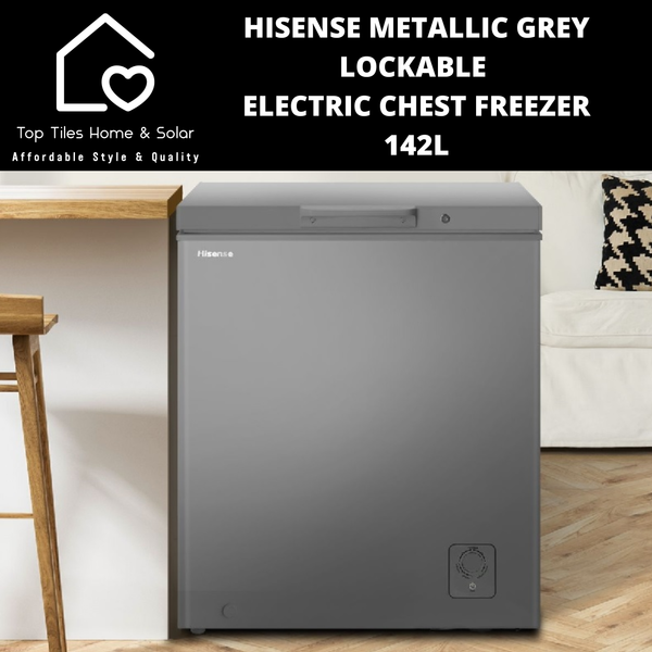 Hisense Metallic Grey Lockable Electric Chest Freezer - 142L