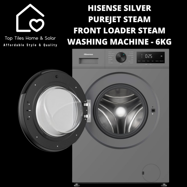 Hisense Silver A++ iBubble PureJet Steam Front Loader Washing Machine - 6kg