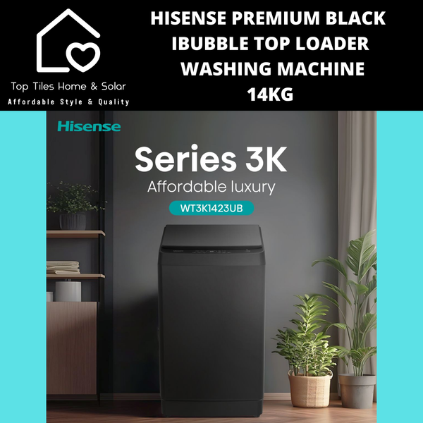 Hisense Premium Black Top Loader Aqua Save Washing Machine - 14kg