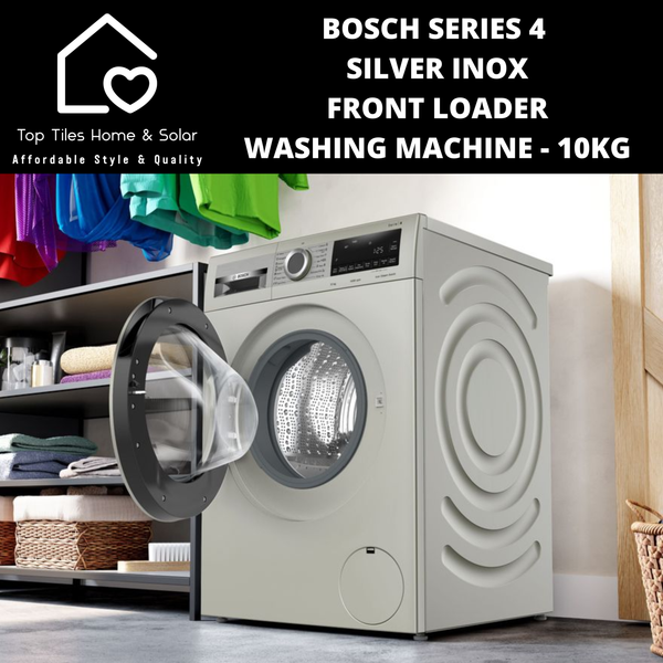 Bosch Series 4 - Silver Inox Front Loader Washing Machine - 10kg