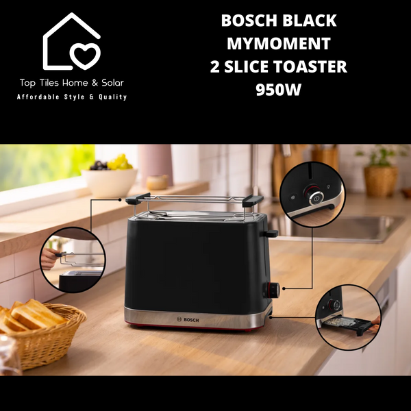 Bosch Black MyMoment 2 Slice Toaster - 950W