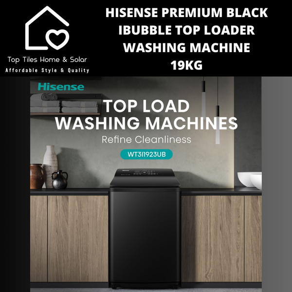 Hisense Premium Black iBubble Top Loader Washing Machine - 19kg