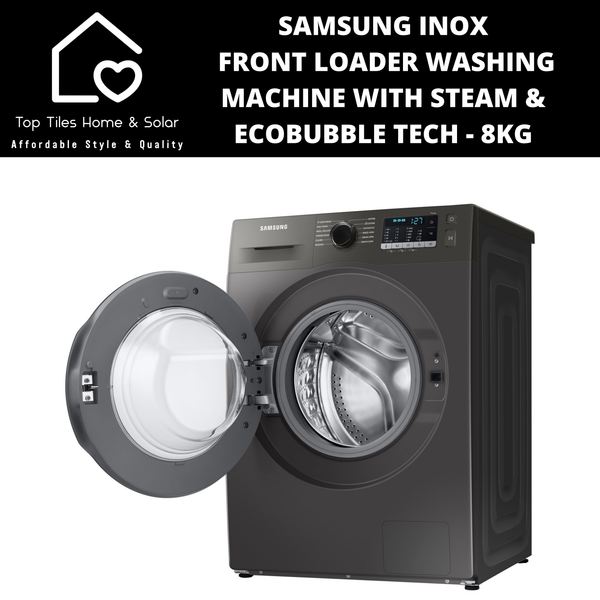 Samsung Front Loader Washing Machine with Steam & EcoBubble Tech - 8kg