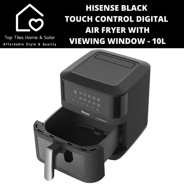 Hisense Black Touch Control Digital Air Fryer with Viewing Window - 10L