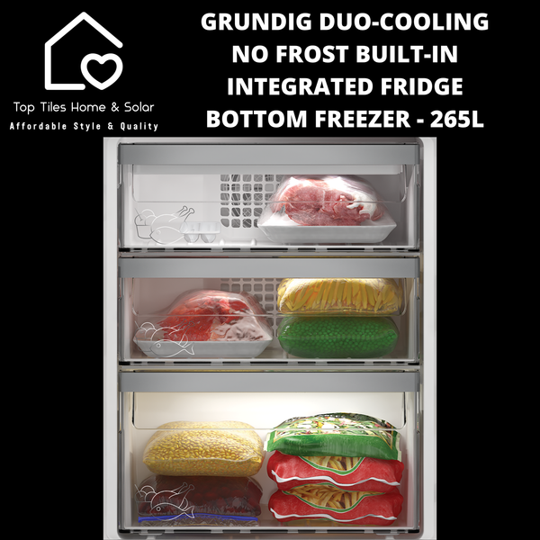 Grundig Duo-Cooling No Frost Built-in Integrated Fridge Freezer - 265L