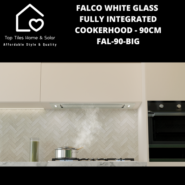 Falco White Glass Fully Integrated Cookerhood - 90cm FAL-90-BIG