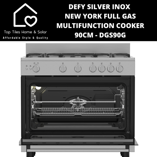 Defy Silver Inox New York Full Gas Multifunction Cooker - 90cm DGS90G