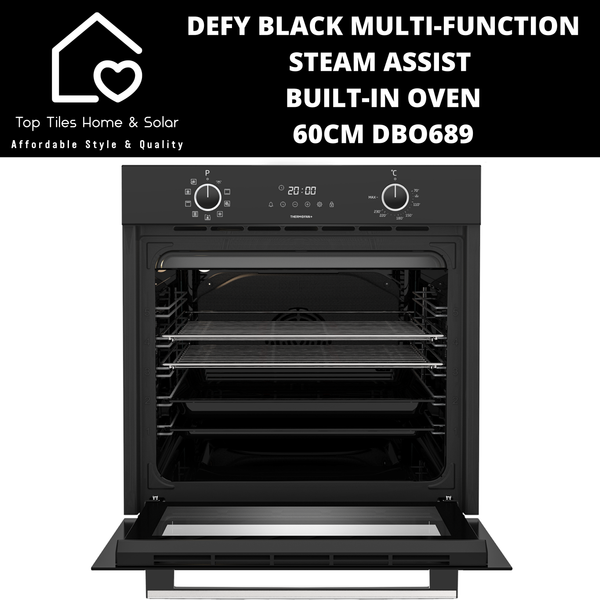 Defy Black Multi-Function Steam Assist Built-in Oven - 60cm DBO689