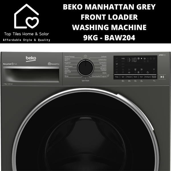 Beko Manhattan Grey Front Loader Washing Machine - 9kg BAW204