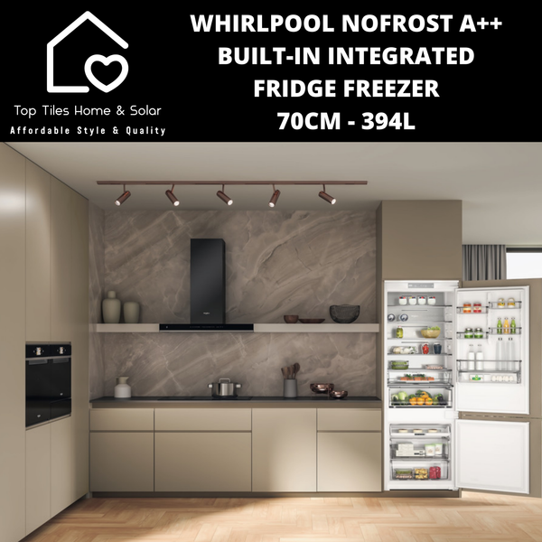 Whirlpool NoFrost A++ Built-in Integrated Fridge Freezer 70cm - 394L