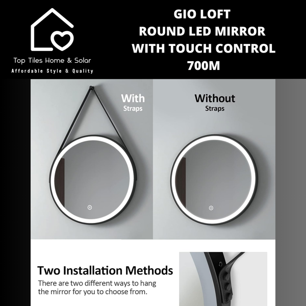 Gio Loft Round LED Mirror with Touch Control - 700m