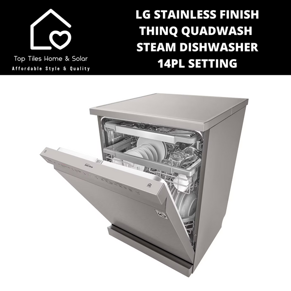 LG Stainless Finish ThinQ QuadWash Steam Dishwasher - 14Pl Setting