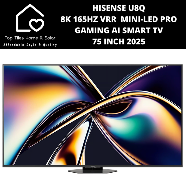 Hisense U8Q 8K 165Hz VRR Mini-LED PRO Gaming Ai Smart TV - 75 Inch 2025
