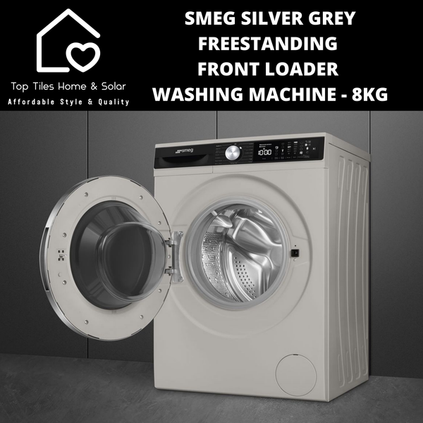 Smeg Silver Grey Freestanding Front Loader Washing Machine - 8kg
