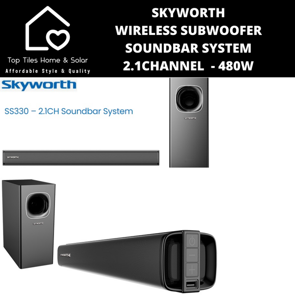 Skyworth Wireless Subwoofer Soundbar System 2.1Channel  - 480W