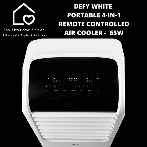 Defy White Portable 4-in-1 Remote Controlled Air Cooler -  65W