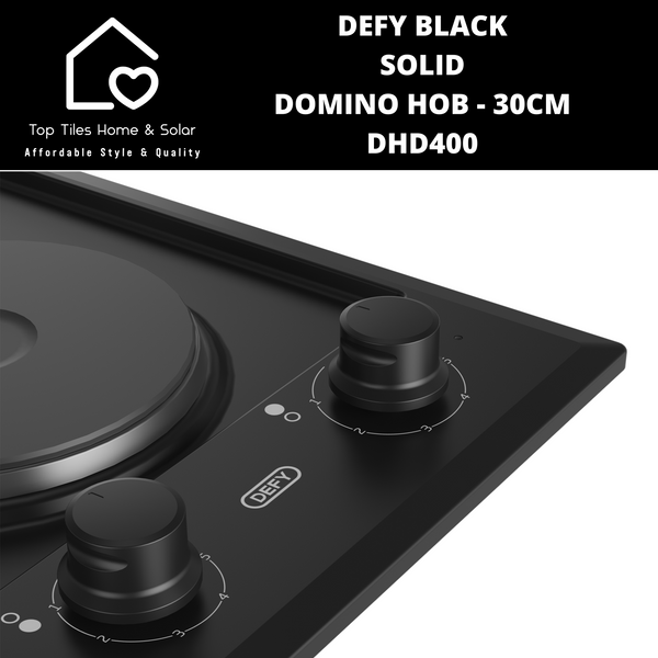 Defy Black Solid Domino Hob - 30cm DHD400