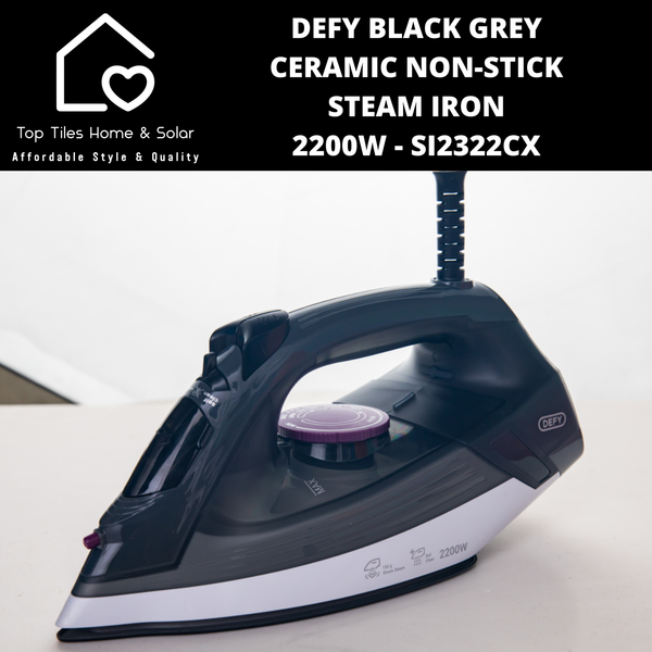 Defy Black Grey Ceramic Non-Stick Steam Iron - 2200W SI2322CX