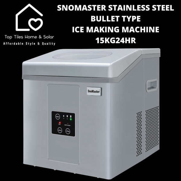 SnoMaster Stainless Steel Bullet Type Ice Making Machine - 15kg/24hr