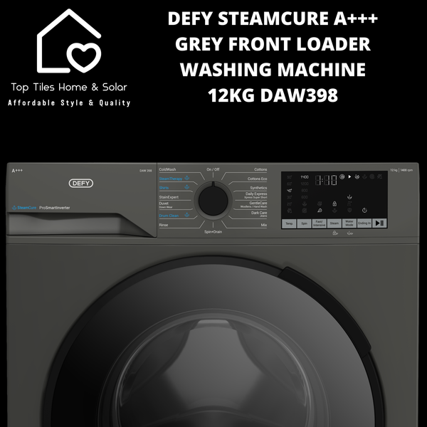 Defy SteamCure A+++ Grey Front Loader Washing Machine - 12kg DAW398