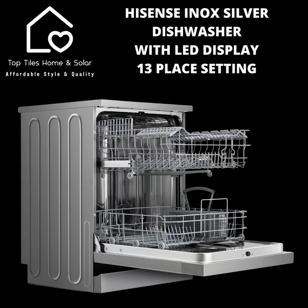 Hisense Inox Silver Dishwasher with LED Display - 13 Place Setting