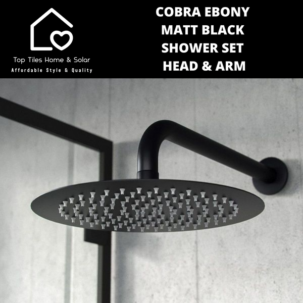 Cobra Ebony Matt Black Shower Set - Head & Arm