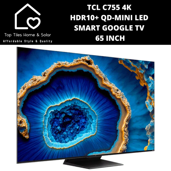 TCL C755 4K HDR10+ QD-Mini LED Smart Google TV - 65 Inch