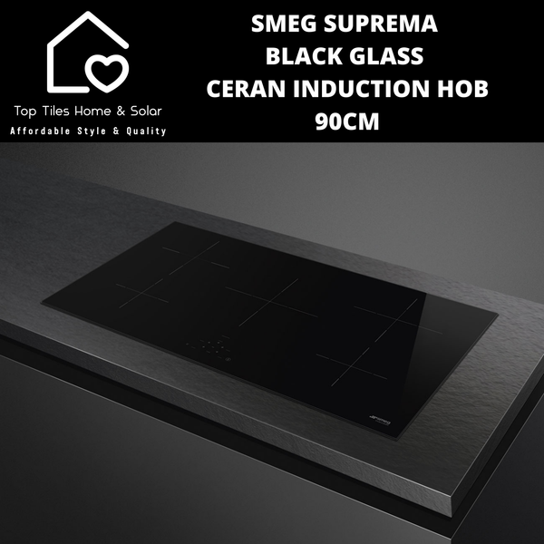 Smeg Suprema Black Glass Ceran Induction Hob - 90cm