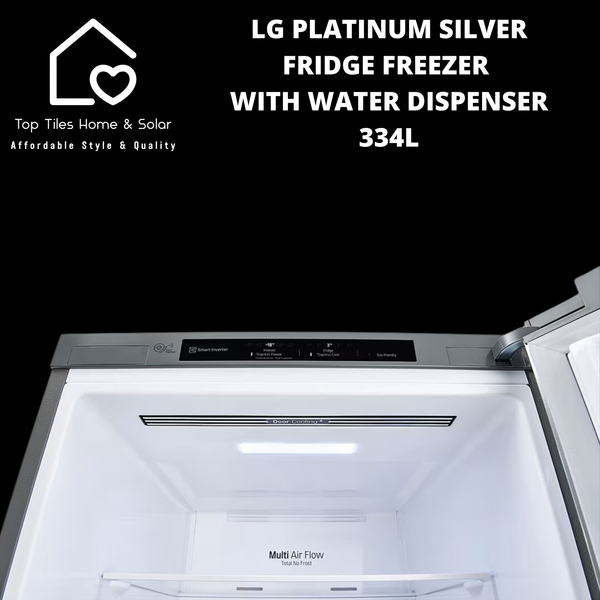 LG Platinum Silver Fridge Freezer with Water Dispenser - 334L
