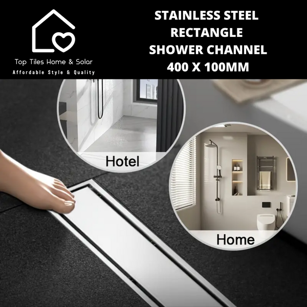 Stainless Steel Rectangle Shower Channel - 400 x 100mm