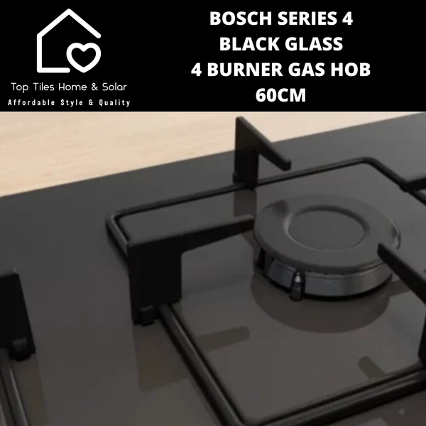 Bosch Series 4 - Black Glass 4 Burner Gas Hob - 60cm