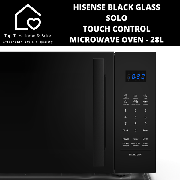 Hisense Black Glass Solo Touch Control Microwave Oven - 28L