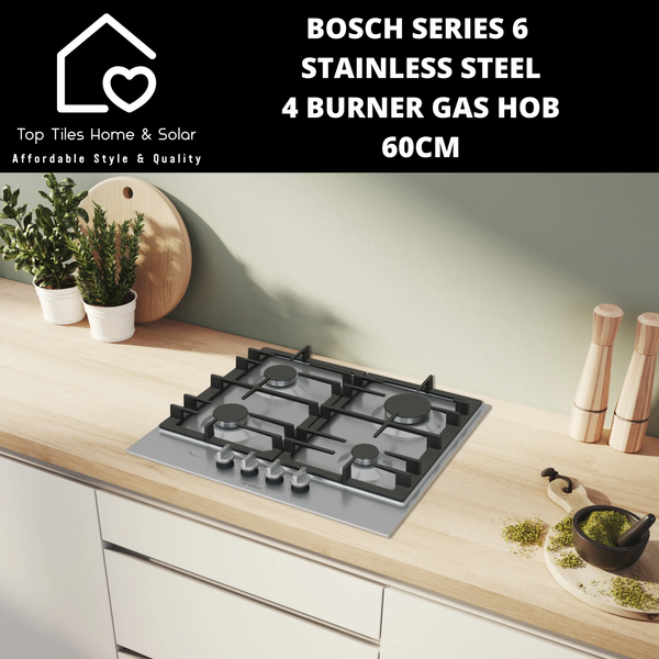 Bosch Series 6 - Stainless Steel 4 Burner Gas Hob - 60cm