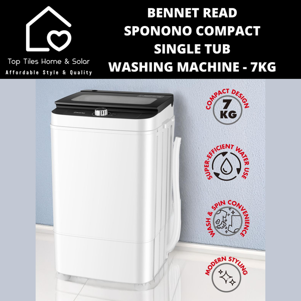 Bennet Sponono Read Compact Single Tub Washing Machine - 7kg