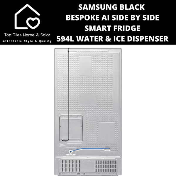 Samsung Black Bespoke AI Side by Side Smart Fridge - 594L Water & Ice Dispenser