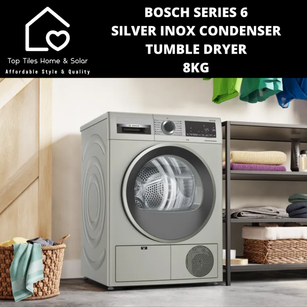 Bosch Series 6 - Silver Inox Condenser Tumble Dryer - 8kg