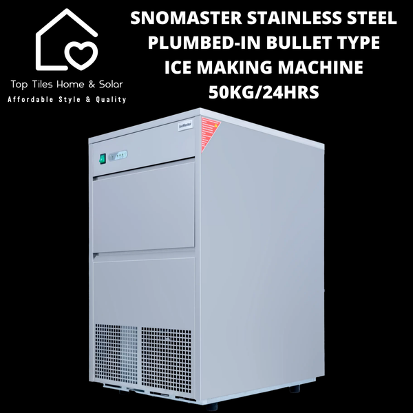 SnoMaster Stainless Steel Plumbed-in Bullet Type Ice Making Machine - 50kg/24Hrs