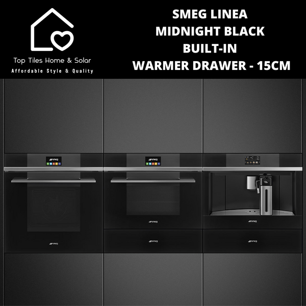 Smeg Linea Midnight Black Built-In Warmer Drawer - 15cm