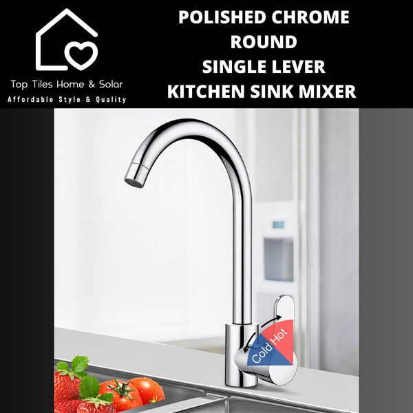 Polished Chrome Round Single Lever Kitchen Sink Mixer