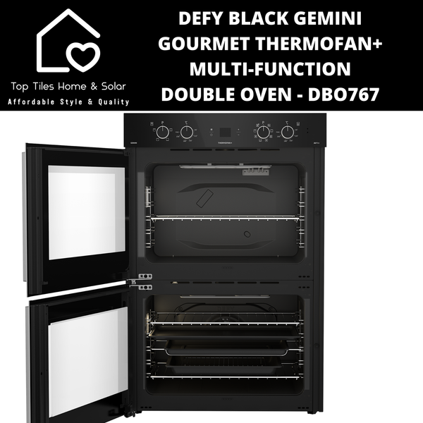Defy Black Gemini Gourmet ThermoFan+ Multi-Function Double Oven - DBO767