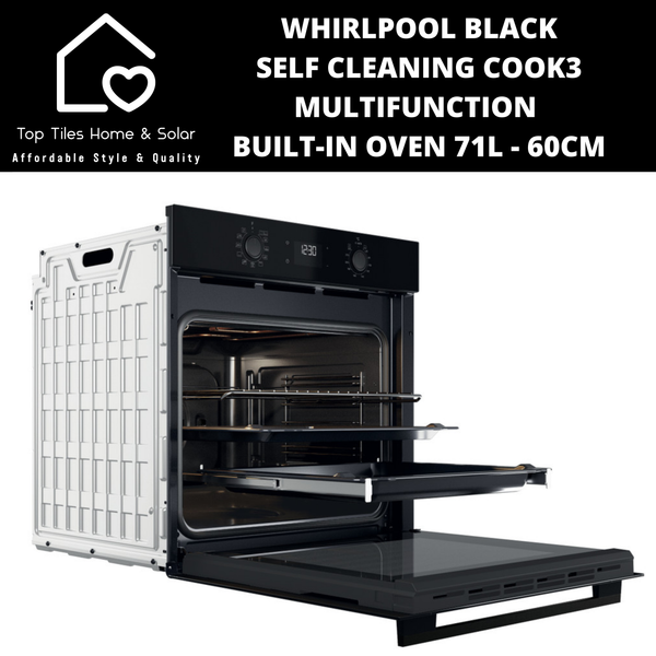 Whirlpool Black Self Cleaning Cook3 Multifunction Built-In Oven 71L - 60cm