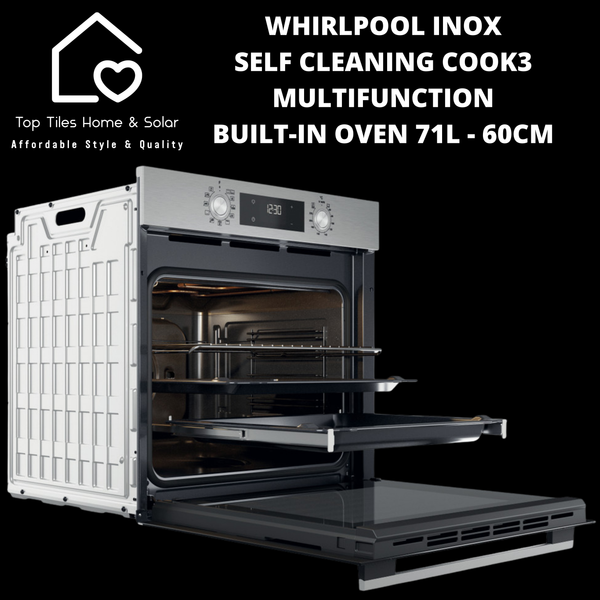 Whirlpool Inox Self Cleaning Cook3 Multifunction Built-In Oven 71L - 60cm