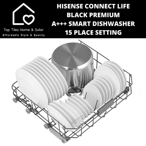 Hisense Black Premium A+++ Smart Dishwasher - 15 Place Setting