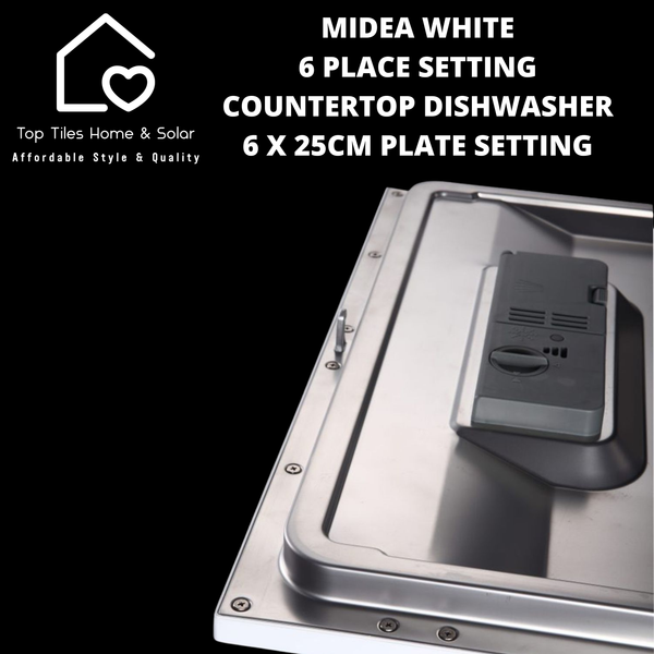 Midea White 6 Place Setting Countertop Dishwasher - 6 x 25cm Plate Setting