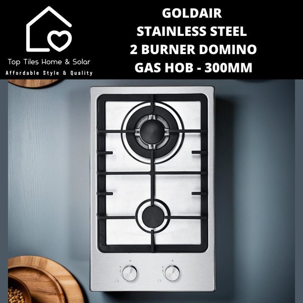 Goldair Stainless Steel 2 Burner Domino Gas Hob - 30cm