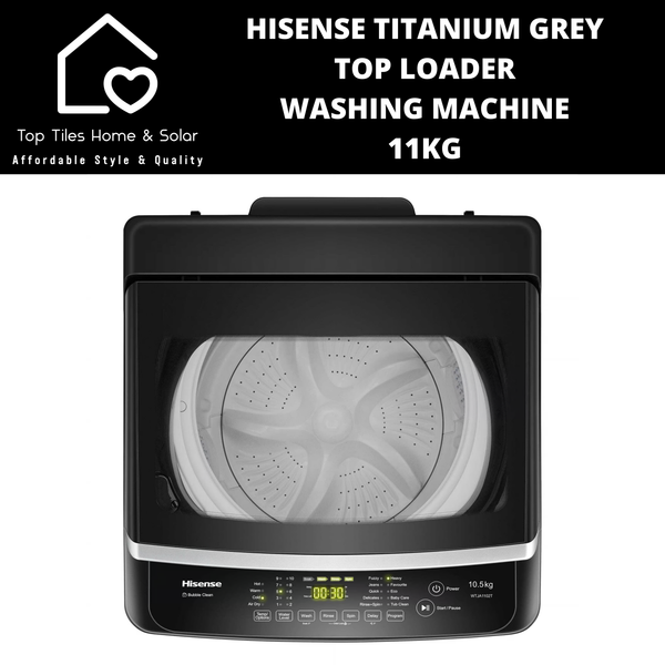Hisense Titanium Grey Top Loader Washing Machine - 11kg
